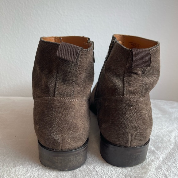 Aldo Men's Dark Brown Suede Chukka Ankle Boots with Side Zip - Picture 8 of 13